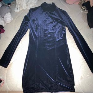Suede dress turtle neck